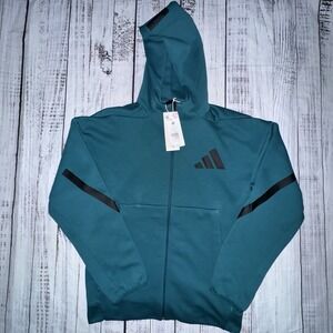 Adidas Z.N.E. FULL-ZIP HOODED TRACK JACKET Teal Small JD1369 Men's Outwear NWT
